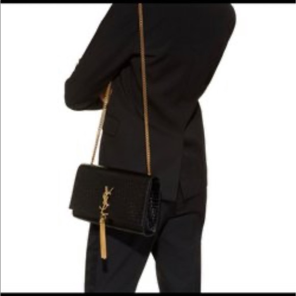 SAINT LAURENT Crocodile Embossed Medium Kate Tassel Bag - Picture 11 of 15